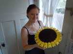 Me with my Peeps Sunflower Cake